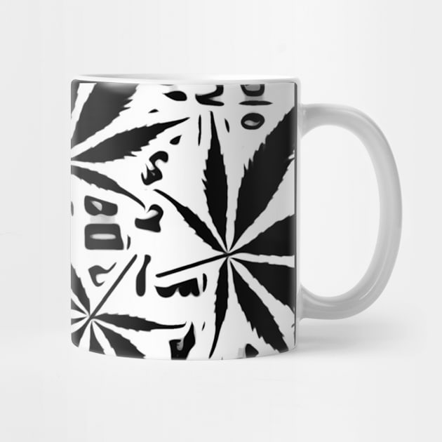 Black and white weed graphic by BJG Abstract Arts 